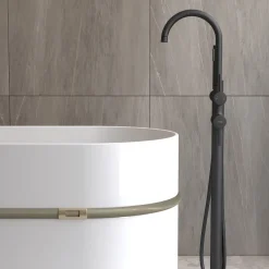 Robinet mitigeur bain-douche sur pied noir Corbeau - Kroos