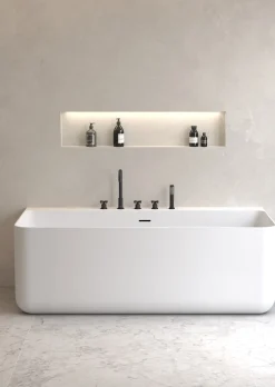 Robinet mélangeur bain-douche 5 trous sur plage en laiton noir Corbeau - Kroos