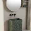 Robinet mélangeur lavabo mural en laiton noir Leros - Kroos