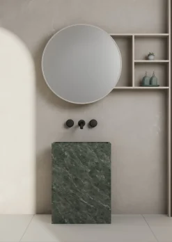 Robinet mélangeur lavabo mural en laiton noir Leros - Kroos