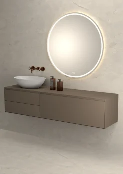 Robinet mélangeur lavabo mural en laiton or rose brossé Corbeau - Kroos