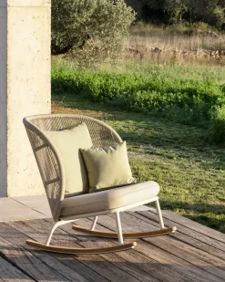 Rocking chair dune et set de coussins almond Kodo - Vincent Sheppard