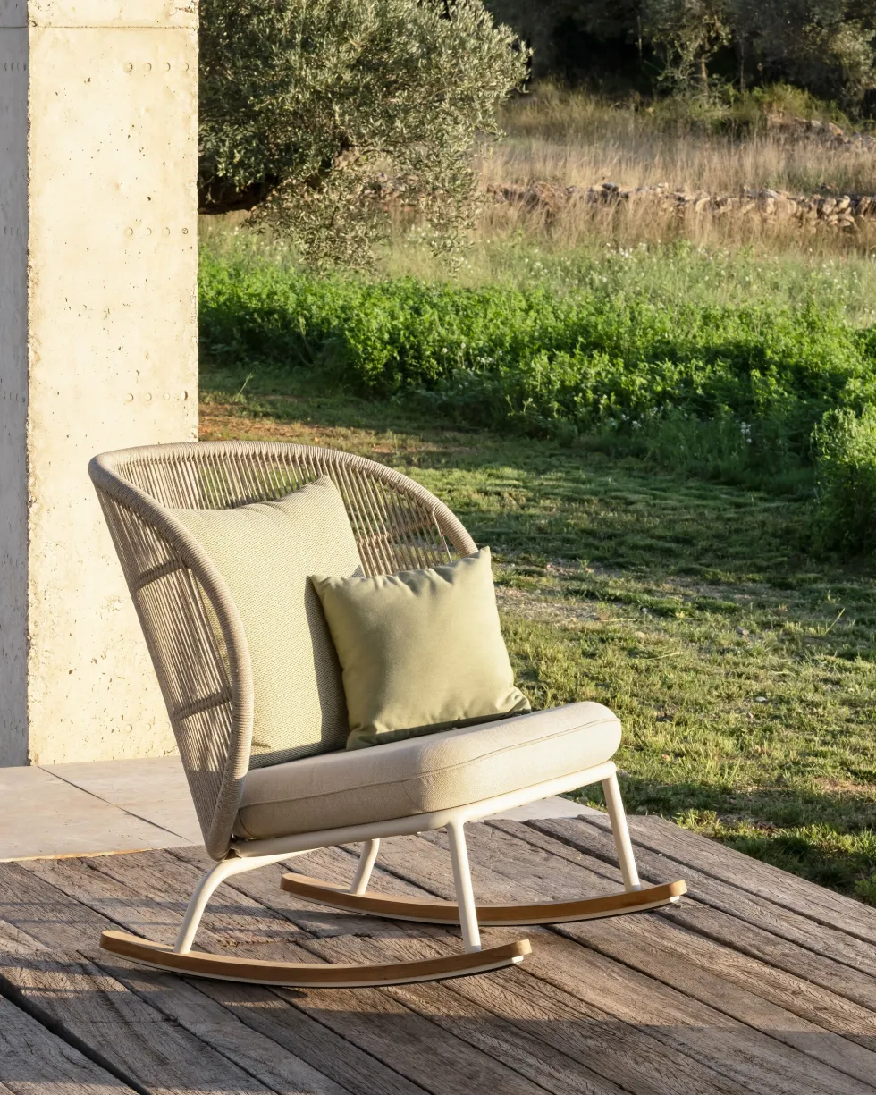 Rocking chair dune et set de coussins almond Kodo - Vincent Sheppard