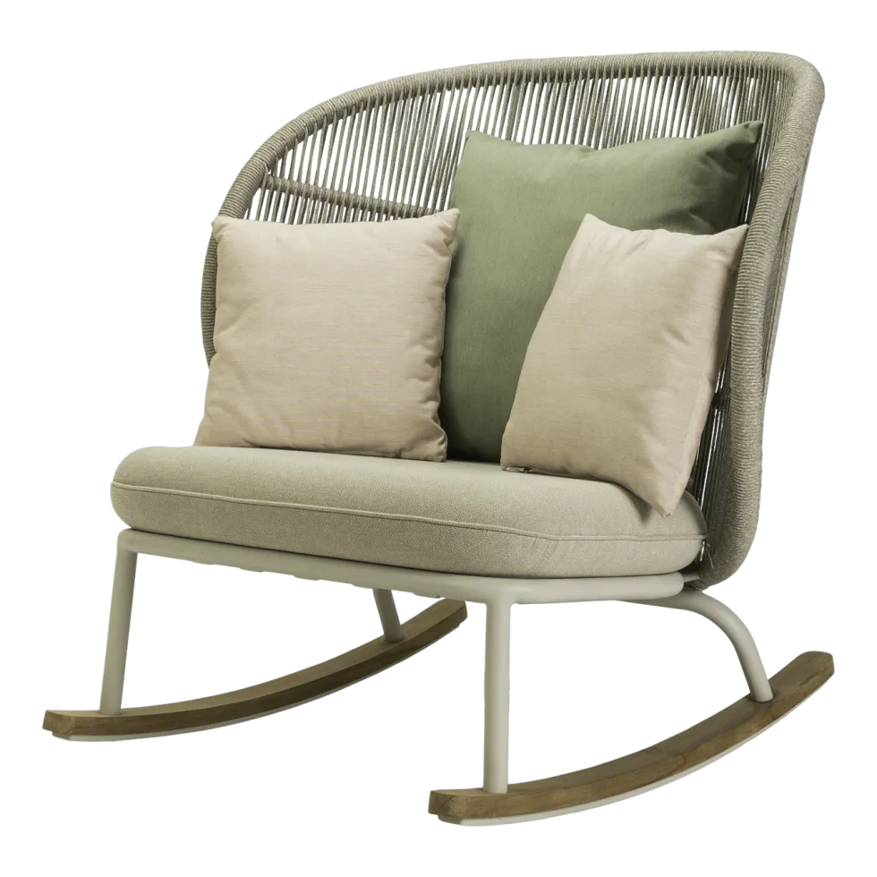 Rocking chair dune et set de coussins almond Kodo - Vincent Sheppard