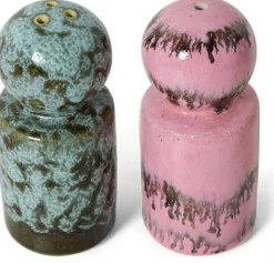 Salière et poivrier en céramique baroque 4,8x4,8x9,8cm Vaisselle 70's - HKLiving