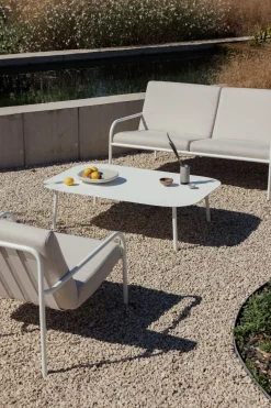 Salon de jardin 3 éléments en acier blanc et assise sable - Metallbude