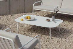 Salon de jardin 3 éléments en acier blanc et assise sable - Metallbude
