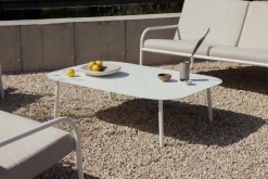 Salon de jardin 4 éléments en acier blanc et assise sable - Metallbude