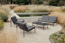 Salon de jardin 4 éléments en acier noir et assise graphite - Metallbude