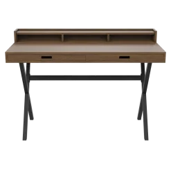Secrétaire en chêne teinté et métal noir 120 x 56 x 82,8 cm Hyppolite - Hartô