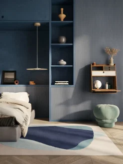 Secrétaire mural en chêne teinté gris ardoise et gris clair 60 x 32 x 72 cm Gaston - Hartô