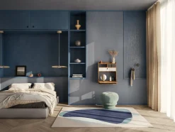 Secrétaire mural en chêne teinté gris ardoise et gris clair 60 x 32 x 72 cm Gaston - Hartô