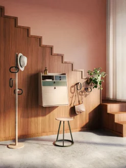 Secrétaire mural en chêne vert cendré et sauge 60 x 32 x 72 cm Gaston - Hartô