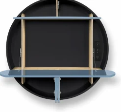 Secrétaire mural multifonctionnel bleu et noir Pill - Emko