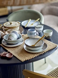 Service de vaisselle petit-déjeuner pour 4 en grès marron Paula - Bloomingville