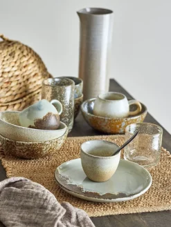 Service de vaisselle petit-déjeuner pour 4 en grès nature Paula - Bloomingville