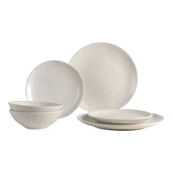 Service de vaisselle pour deux en grès émaillé crème Nordic Vanilla - Broste Copenhagen