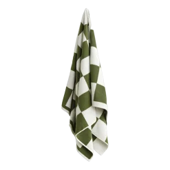 Serviette de bain à carreaux vert matcha et blanc 70 x 136 cm Check - HAY