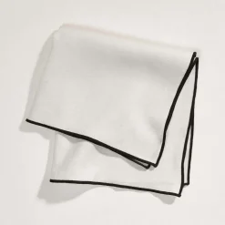 Serviette De Table Carlina Beige Clair Et Bourdon Noir - Madura