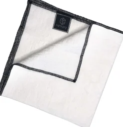 Serviette de table carrée en lin lavé blanc 41 x 41 cm Letia - Haomy