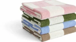 Serviette de toilette à carreaux cappuccino et blanc 50 x 100 cm Check - HAY
