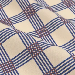 2 serviettes de table en popeline de coton bio à carreaux bleu 45 x 45 cm - Nobodinoz