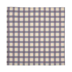2 serviettes de table en popeline de coton bio à carreaux bleu 45 x 45 cm - Nobodinoz
