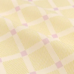 2 serviettes de table en popeline de coton bio à carreaux jaune et rose 45 x 45 cm - Nobodinoz