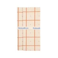 2 serviettes de table en popeline de coton bio à carreaux rouge et rose 45 x 45 cm - Nobodinoz