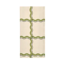 2 serviettes de table en popeline de coton bio à carreaux vert et bleu 45 x 45 cm - Nobodinoz