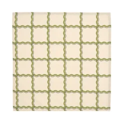 2 serviettes de table en popeline de coton bio à carreaux vert et bleu 45 x 45 cm - Nobodinoz