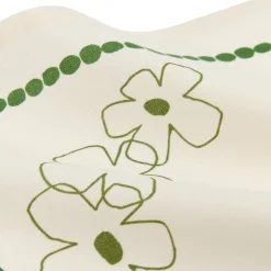 2 serviettes de table en popeline de coton bio à fleurs vert 45 x 45 cm - Nobodinoz