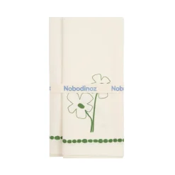2 serviettes de table en popeline de coton bio à fleurs vert 45 x 45 cm - Nobodinoz