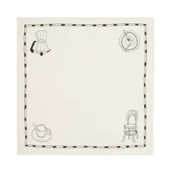 2 serviettes de table en popeline de coton bio noir 45 x 45 cm - Nobodinoz