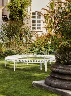 Set de 2 bancs de jardin à 6 pieds en métal vert crème Palissade - HAY