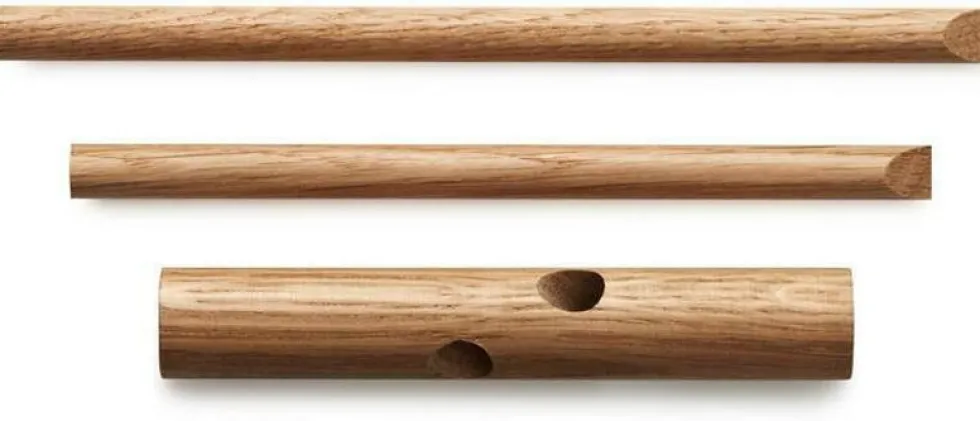 Set de 2 crochets en chêne naturel 15,5 x 12,5 x 14,5 cm Sticks - Normann Copenhagen