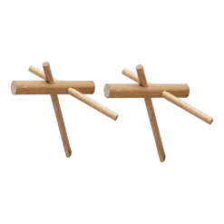Set de 2 crochets en chêne naturel 15,5 x 12,5 x 14,5 cm Sticks - Normann Copenhagen