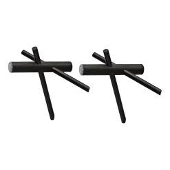 Set de 2 crochets en chêne noir 15,5 x 12,5 x 14,5 cm Sticks - Normann Copenhagen