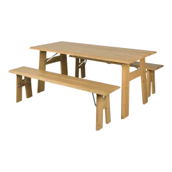 Set de jardin en pin naturel Avenue - Zuiver