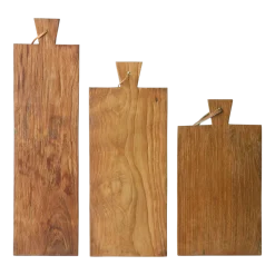 Set de 3 planches à pain en teck - HKliving