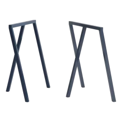 Set de 2 tréteaux en acier poudré bleu profond Loop Stand - HAY