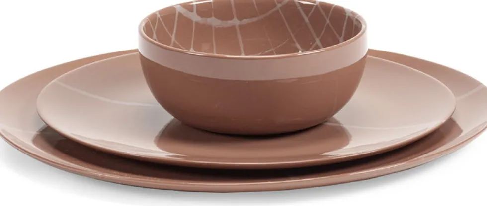 Set de vaisselle de 12 pièces en porcelaine sienna Zuma - Serax