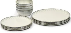 Set de vaisselle 12 pièces en grès blanc Inku - Serax