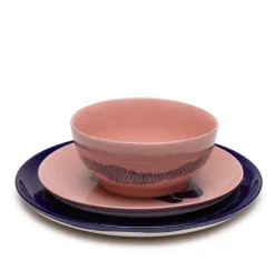 Set de vaisselle 12 pièces en grès bleu et rose Feast - Serax