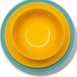 Set de vaisselle 12 pièces en grès jaune et bleu Feast - Serax
