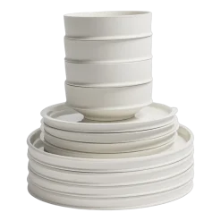 Set de vaisselle 12 pièces en porcelaine blanche Dune - Serax