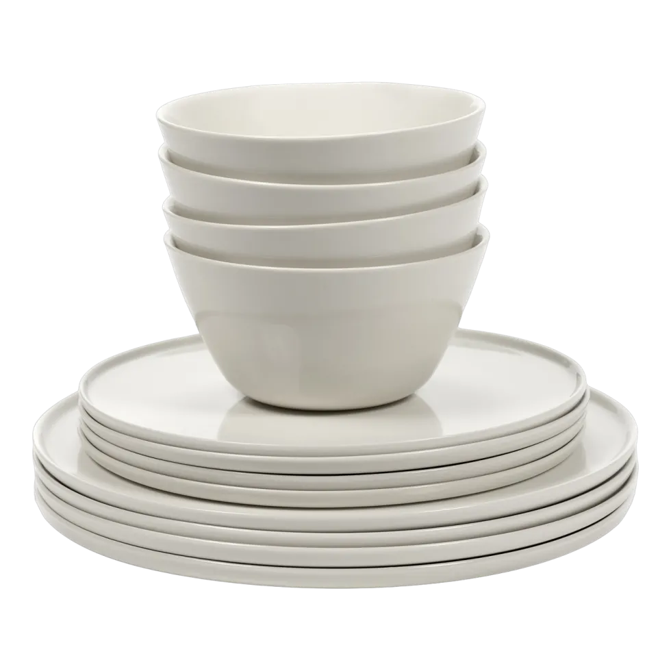 Set de vaisselle 12 pièces en porcelaine ivoire Cena - Serax