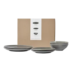 Set de vaisselle pour deux en grès gris Nordic Rain - Broste Copenhagen