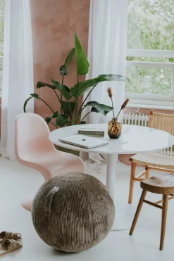 Siège ergonomique en velours beige 60cm Vlip - VLUV