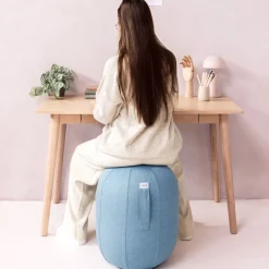 Siège érgonomique en tissu bleu glace Kapsul Leiv - VLUV